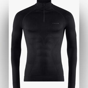 FALKE Ergonomic Sport System Men's 1/4 Zip-Shirt Base Layer Black Max Warm XL